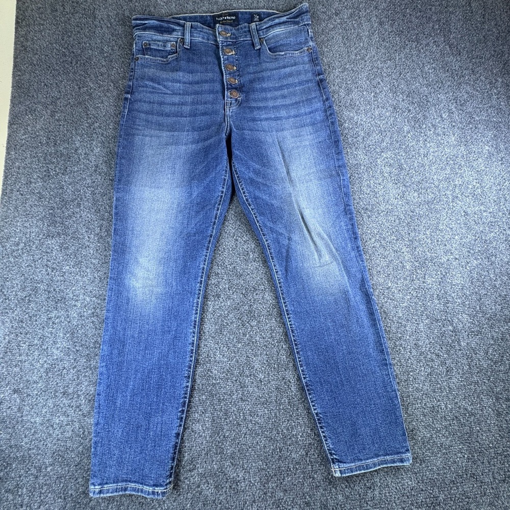 Lucky Brand‎ Ankle Cheville Jeans Womens 31x25.5 Blue Denim Cotton Button Fly